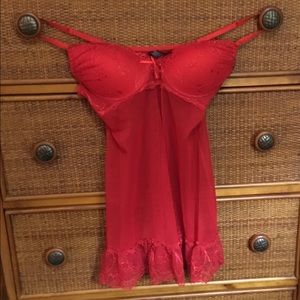 Red nightie w/built-in bra. M GUC